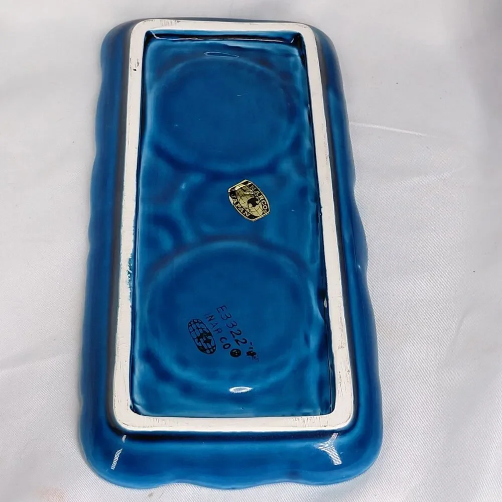 Vintage Inarco Mood Japan Blue Butter Dish Lid